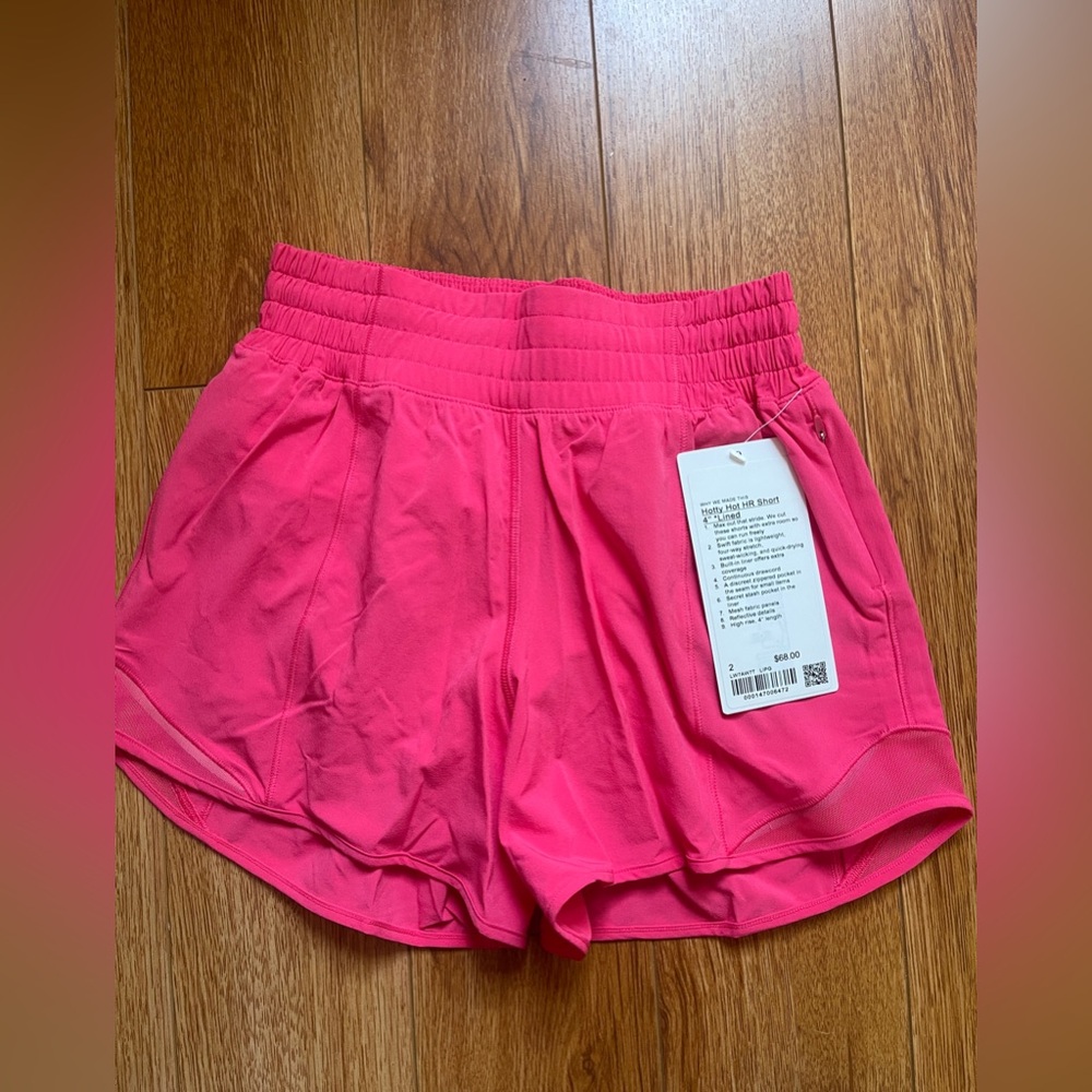 NWT Lululemon Hotty Hot High-Rise 4” Short Lined Size 2 & 4 Lipgloss